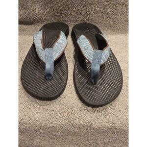 Chaco Womens Flip Flops Size 8 Zebra Aqua Straps Things Samdals Comfort Ecotread